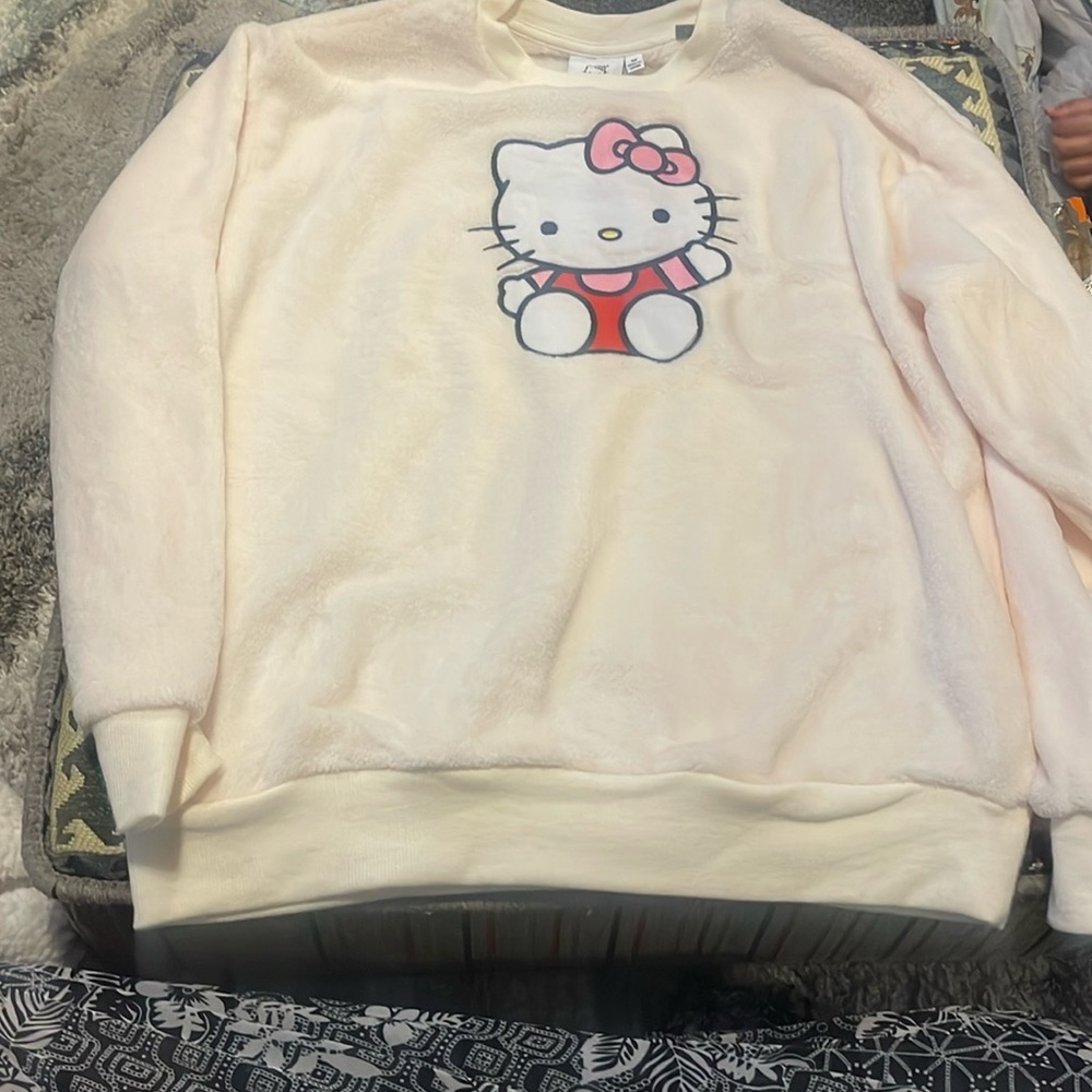 Hello Kitty Fleece Sweatshirt - Cream